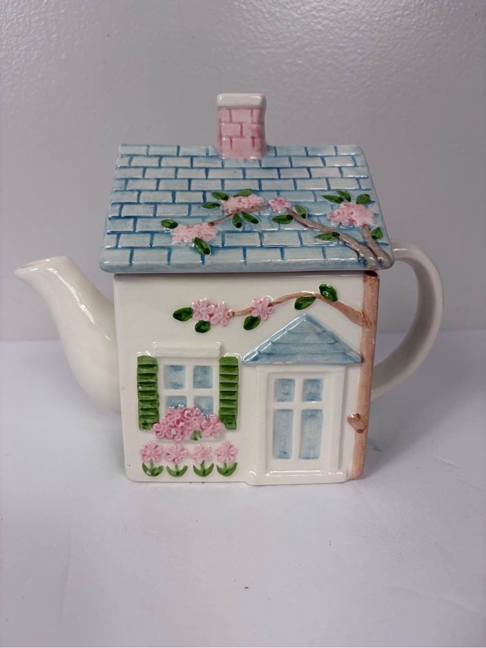 Vintage Cottage shaped Ceramic Teapot